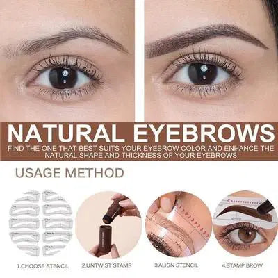3 in 1 Eyebrow Stamp Makeup Deal with Stencil & Stamp Stick - 1 Pcs