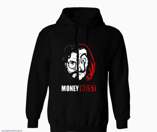 1 pc Men's Cotton Fleece Money Heist Printed Hoodie