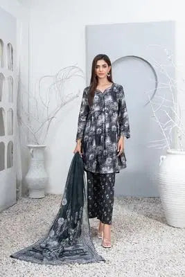 3 Pcs Women's Unstitched Printed Suit